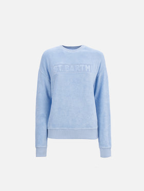 Hellblaues Stardust-Sweatshirt aus Frottee für Damen