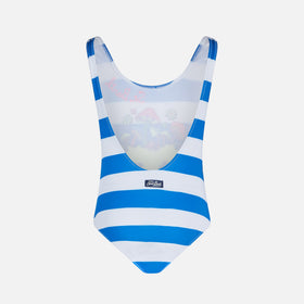 Girl one piece swimsuit with '70 smile print - MC2 Saint Barth