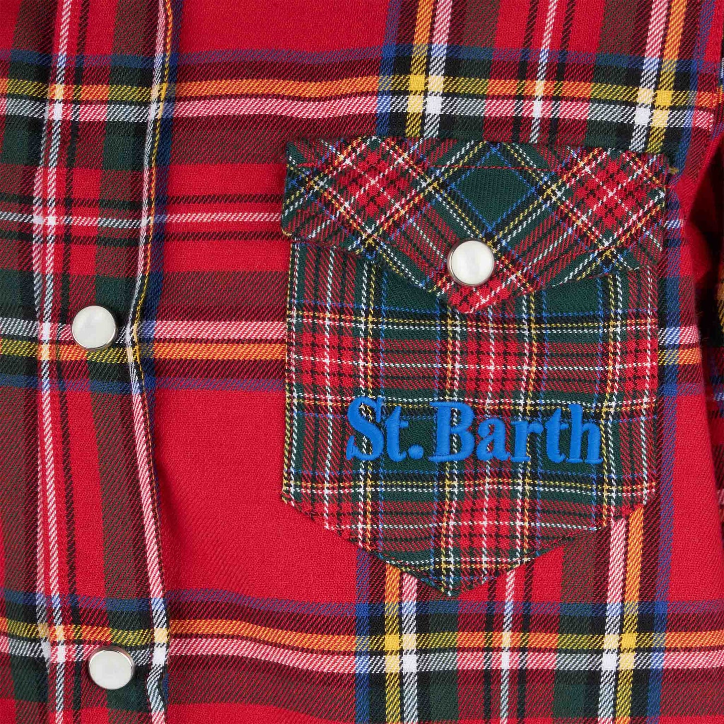 Boy shirt with tartan print - MC2 Saint Barth