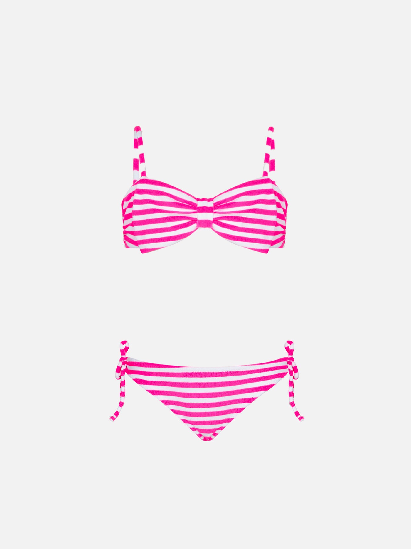Girl terry striped bralette bikini