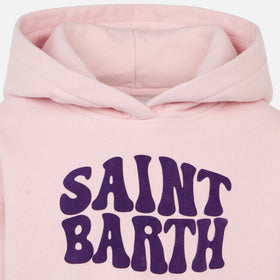Girl fleece hooded sweatshirt with teddy bears embroidery - MC2 Saint Barth