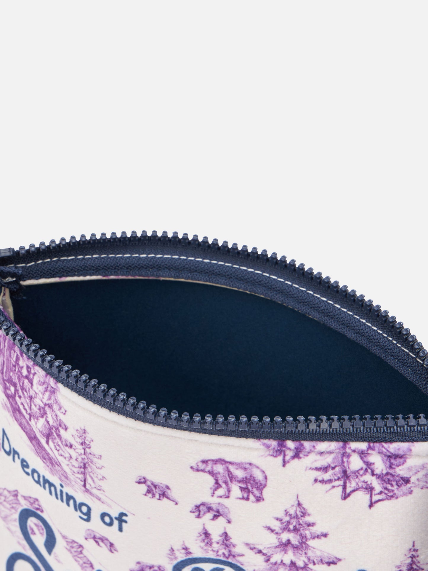 Aline wooly pochette with winter toile de jouy print