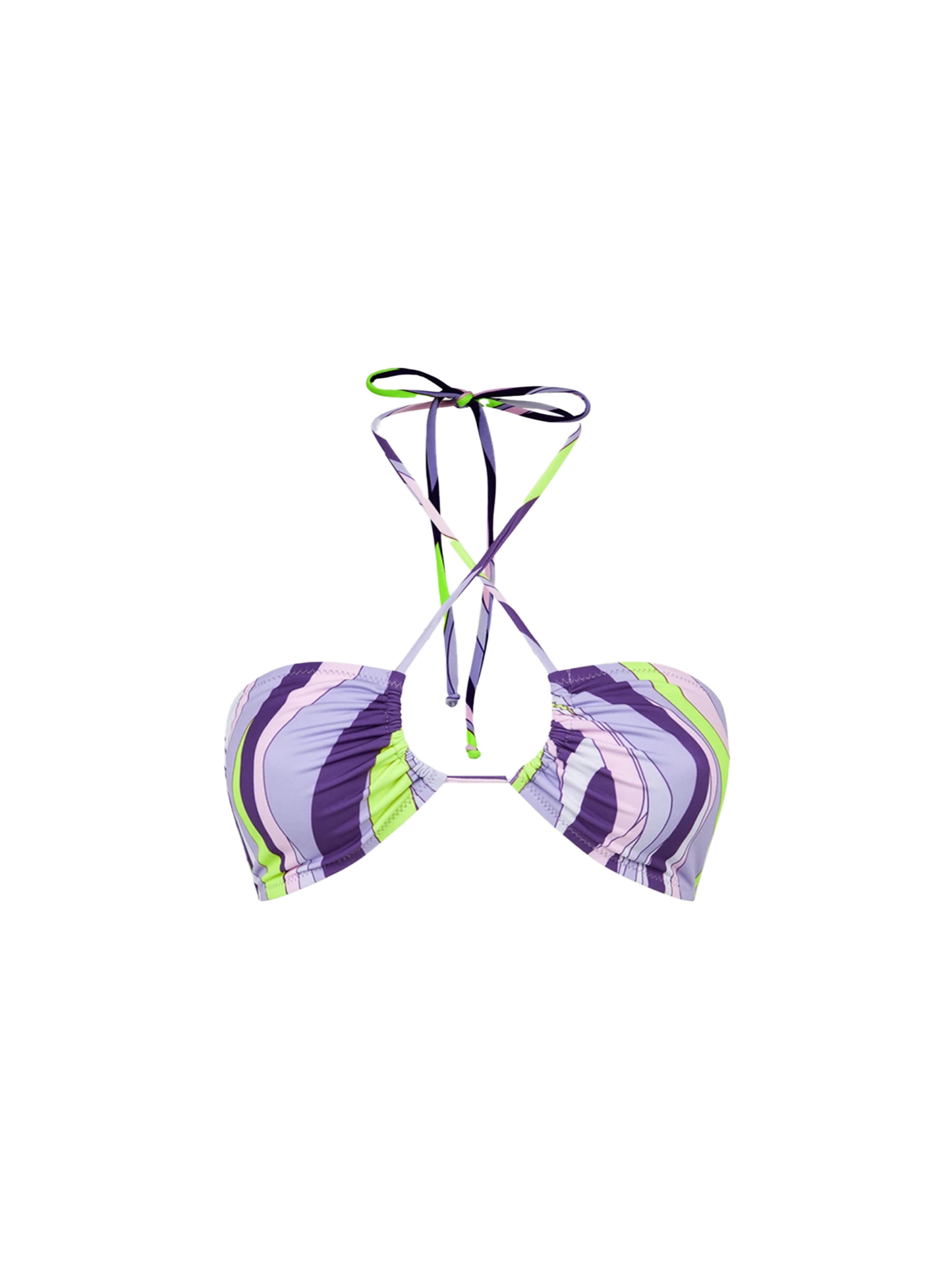 Top a fascia per donna con motivo a onde multicolor