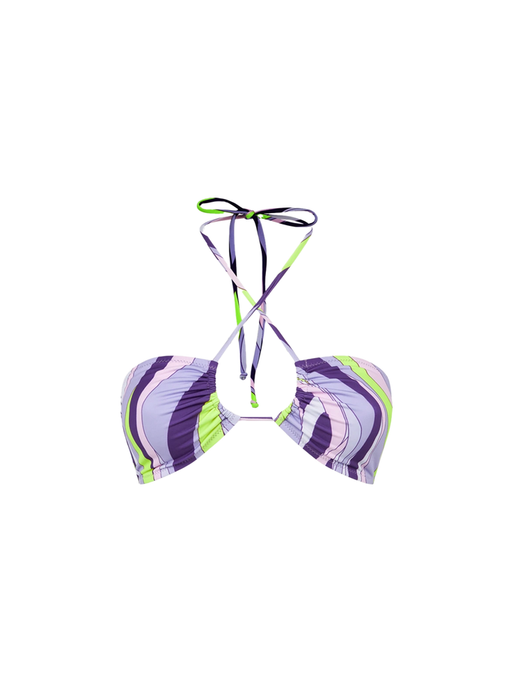 Top a fascia per donna con motivo a onde multicolor