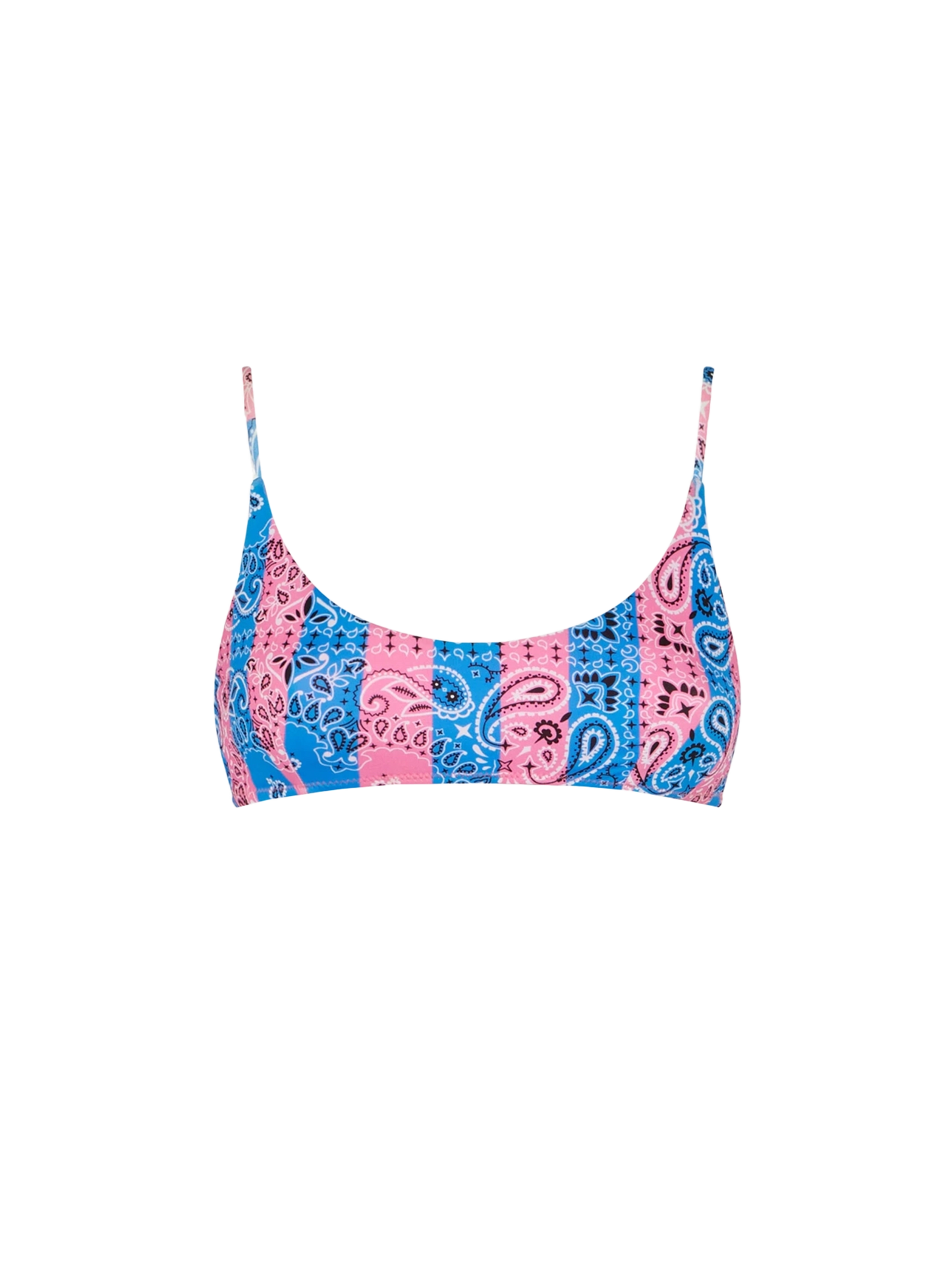 Woman bralette with striped bandanna print - MC2 Saint Barth