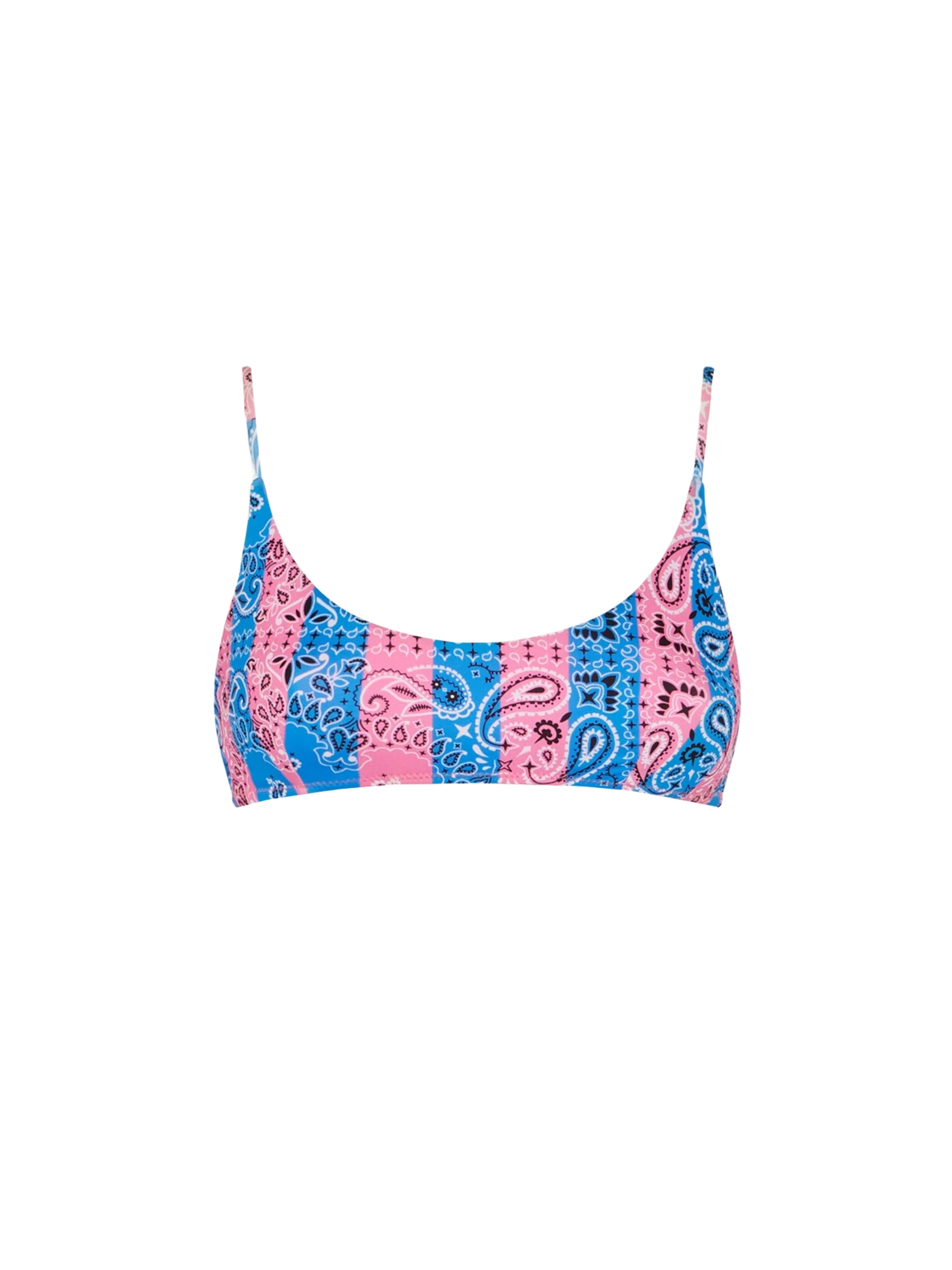 Woman bralette with striped bandanna print - MC2 Saint Barth