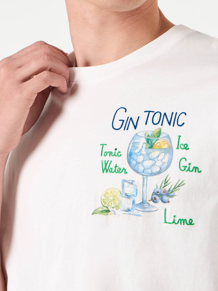 T-shirt da uomo in cotone con stampa Gin Tonic