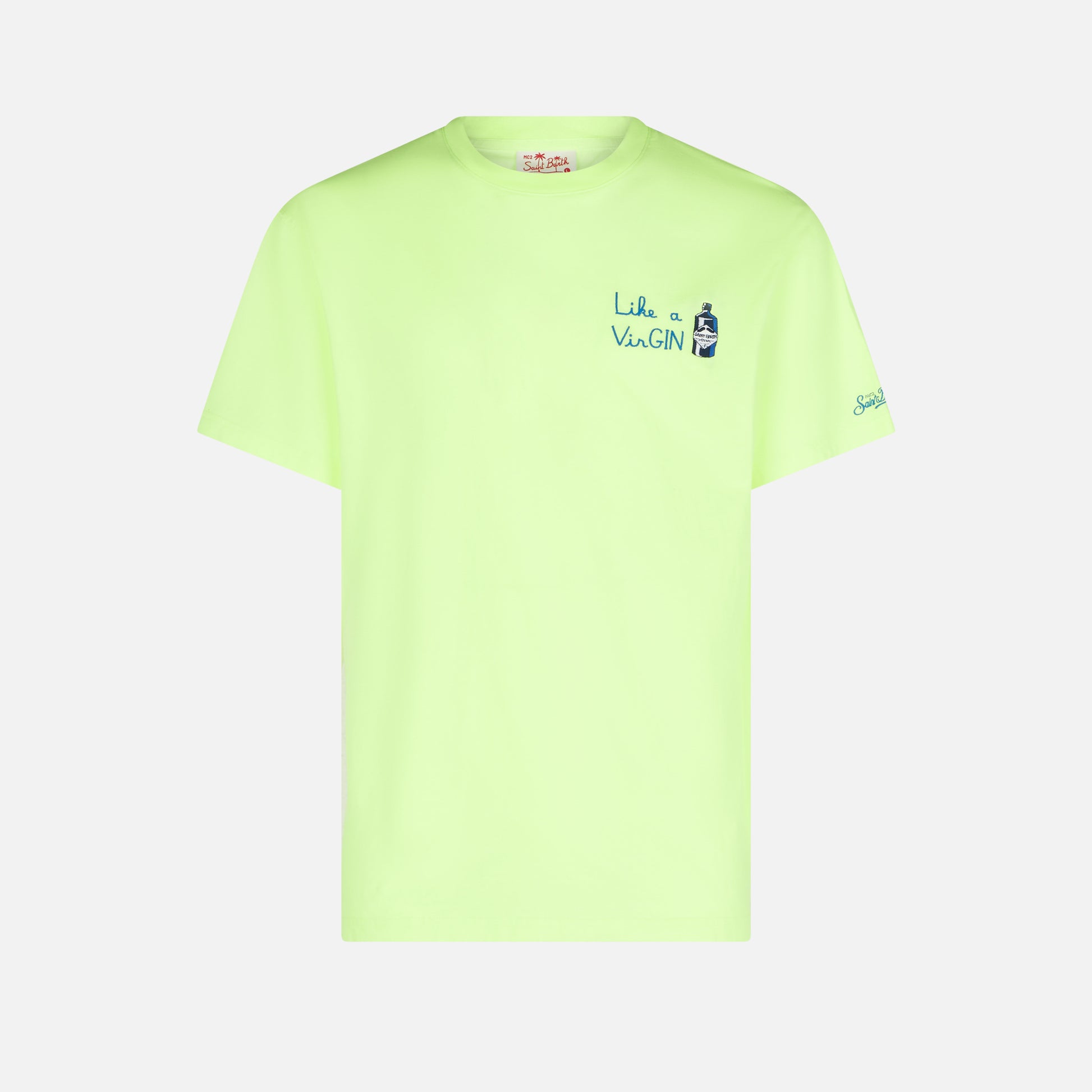 Man cotton t-shirt with like a VirGIN embroidery - MC2 Saint Barth