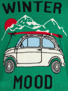 Boy cashmere blend sweater with car print | FIAT 500 SPECIAL EDITION - MC2 Saint Barth