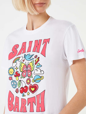 Woman cotton t-shirt with Saint Barth print - MC2 Saint Barth