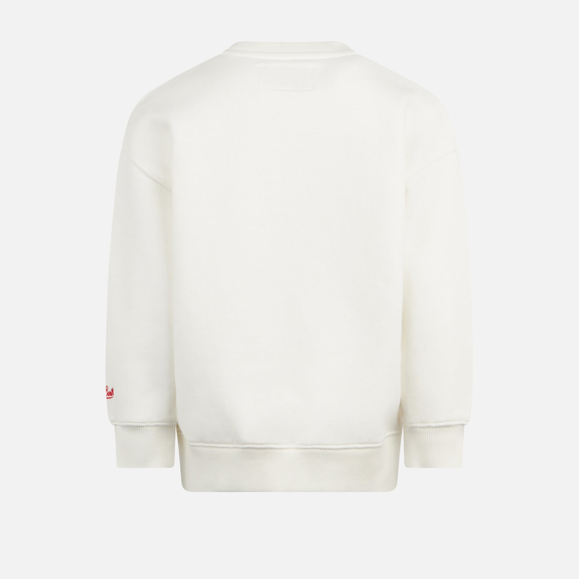 Girl crewneck white sweatshirt with ginger cane patches - MC2 Saint Barth