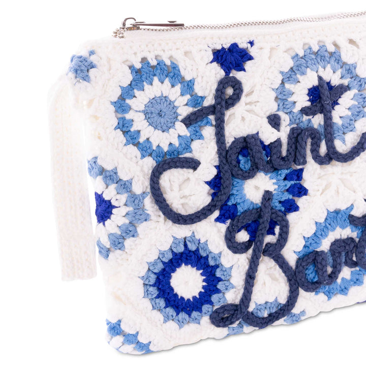 Parisienne white crochet pouch bag with Saint Barth embroidery - MC2 Saint Barth