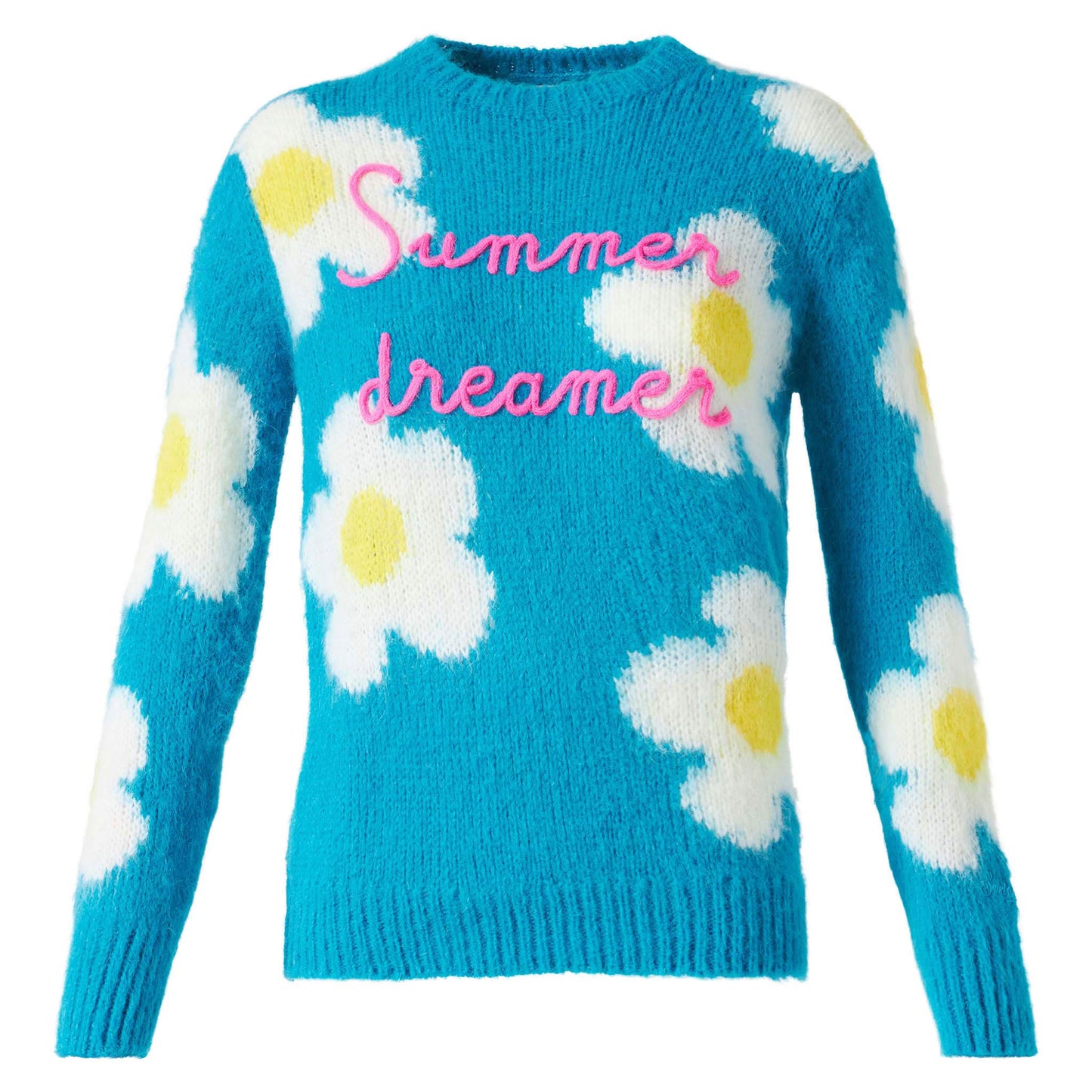 Maglione da donna garzato con margherite e ricami Summer dreamer