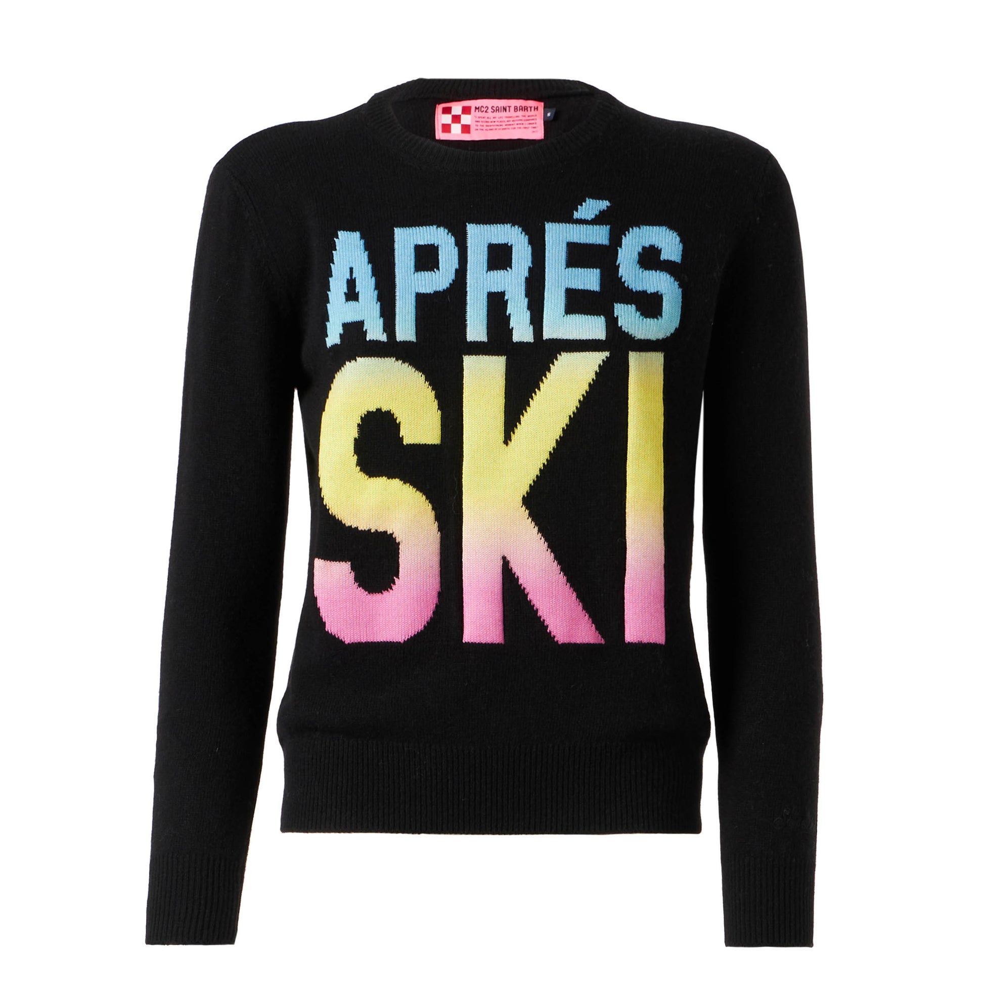 Woman black sweater Aprés Ski degrade writing - MC2 Saint Barth