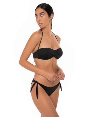 Bikini nero a fascia incrociata