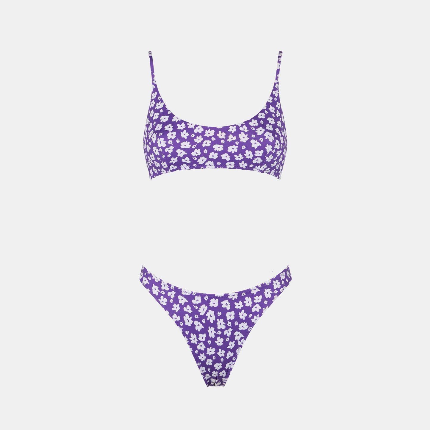 Woman bralette bikini with daisy print