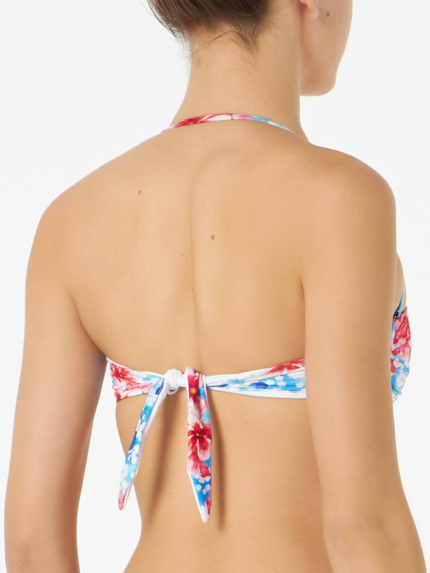 Woman bandeau top with flower print - MC2 Saint Barth