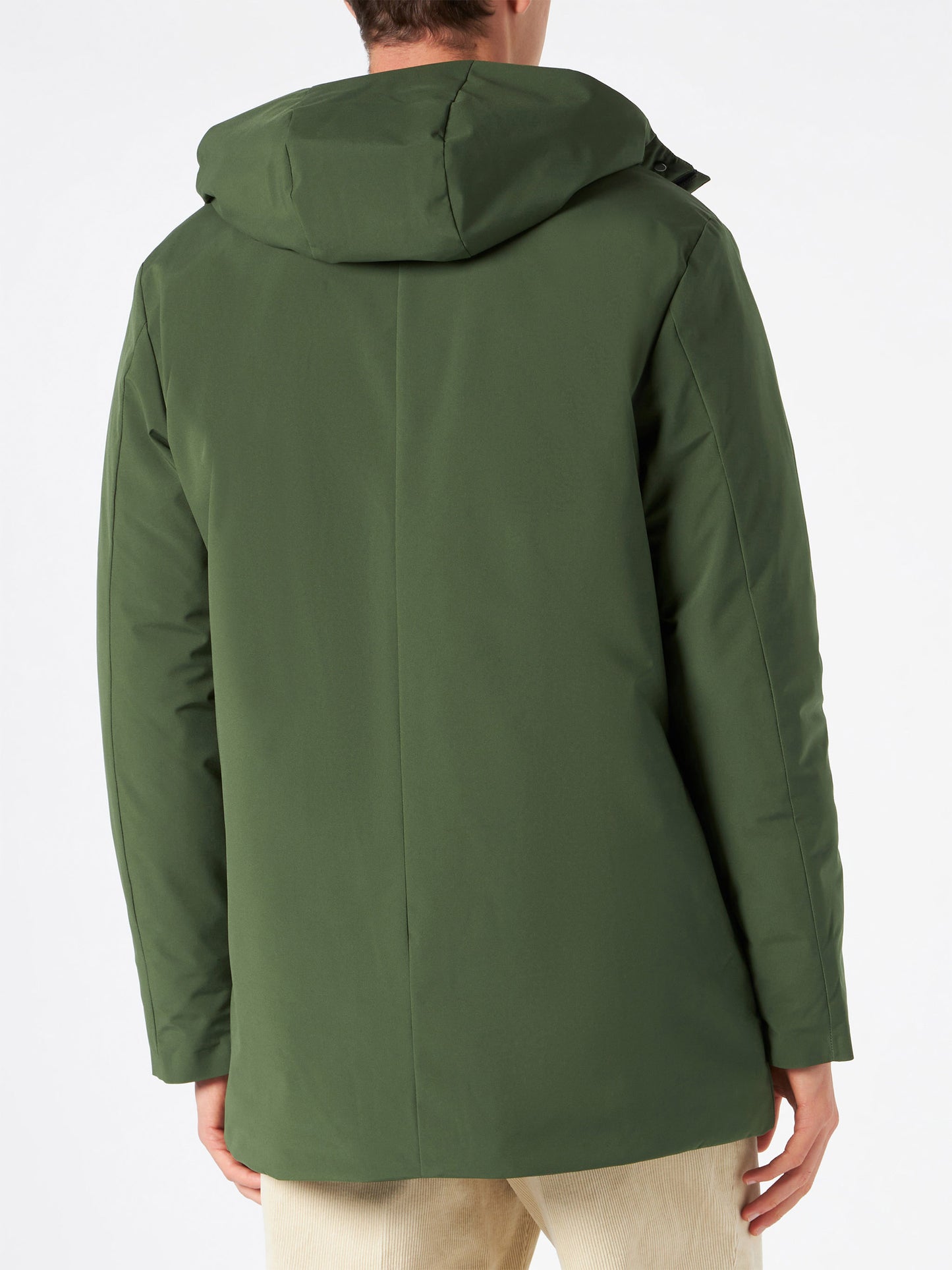 Man military green hooded parka Voyager with bandanna print - MC2 Saint Barth