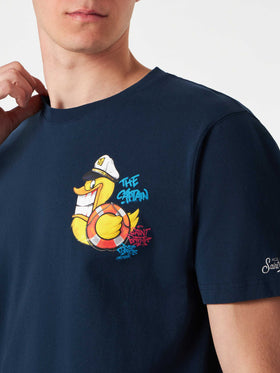 Herren-T-Shirt mit Kapitän-Enten-Aufdruck | CRYPTO PUPPETS® SONDERAUSGABE