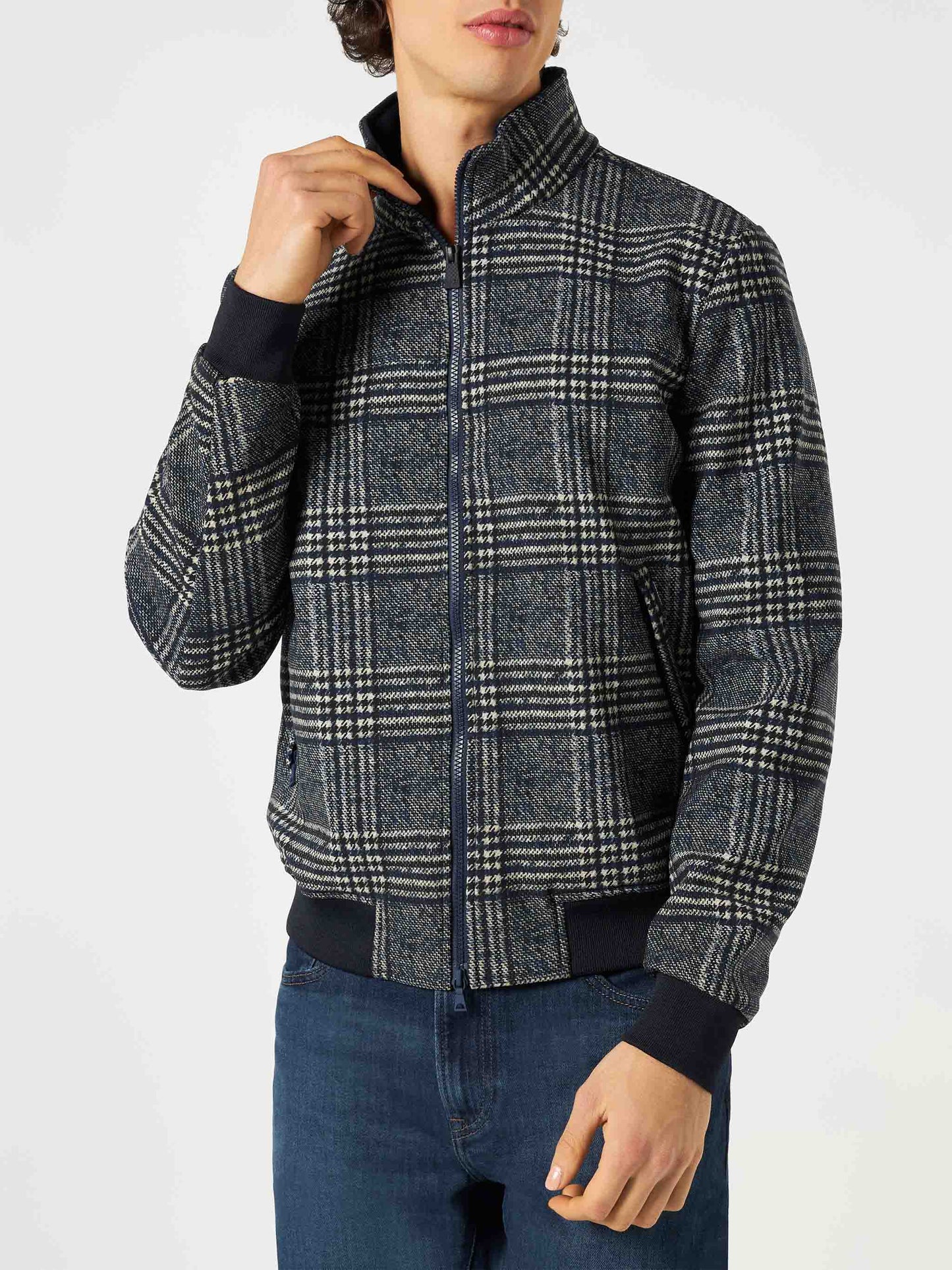 Man mid-weight Prince of Wales bomber jacket Traveler