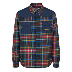 Man tartan padded overshirt with patch pockets - MC2 Saint Barth