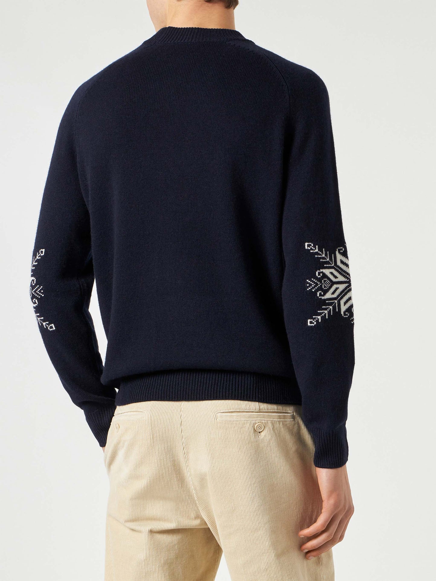 Half-turtleneck sweater Davos with Alpine jacquard