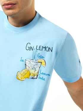 Man cotton t-shirt with Gin Lemon print