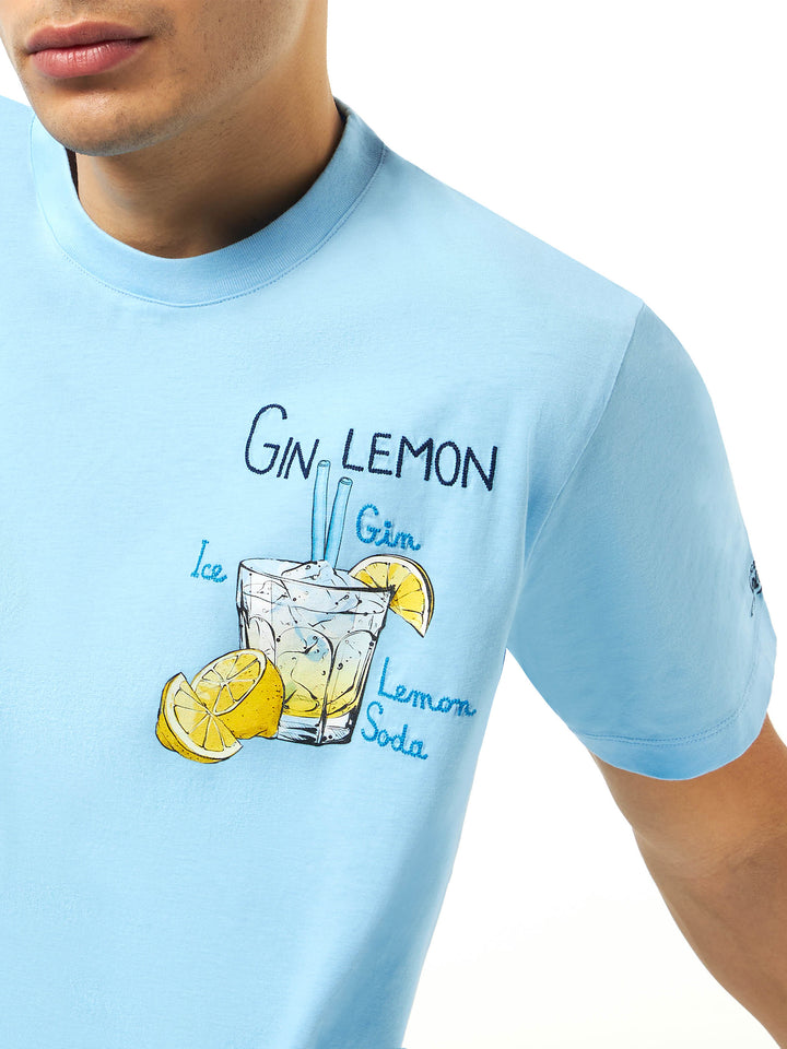T-shirt da uomo in cotone con stampa Gin Lemon