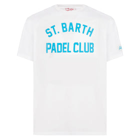 Man cotton vintage treatment t-shirt with St. Barth Padel Club print - MC2 Saint Barth