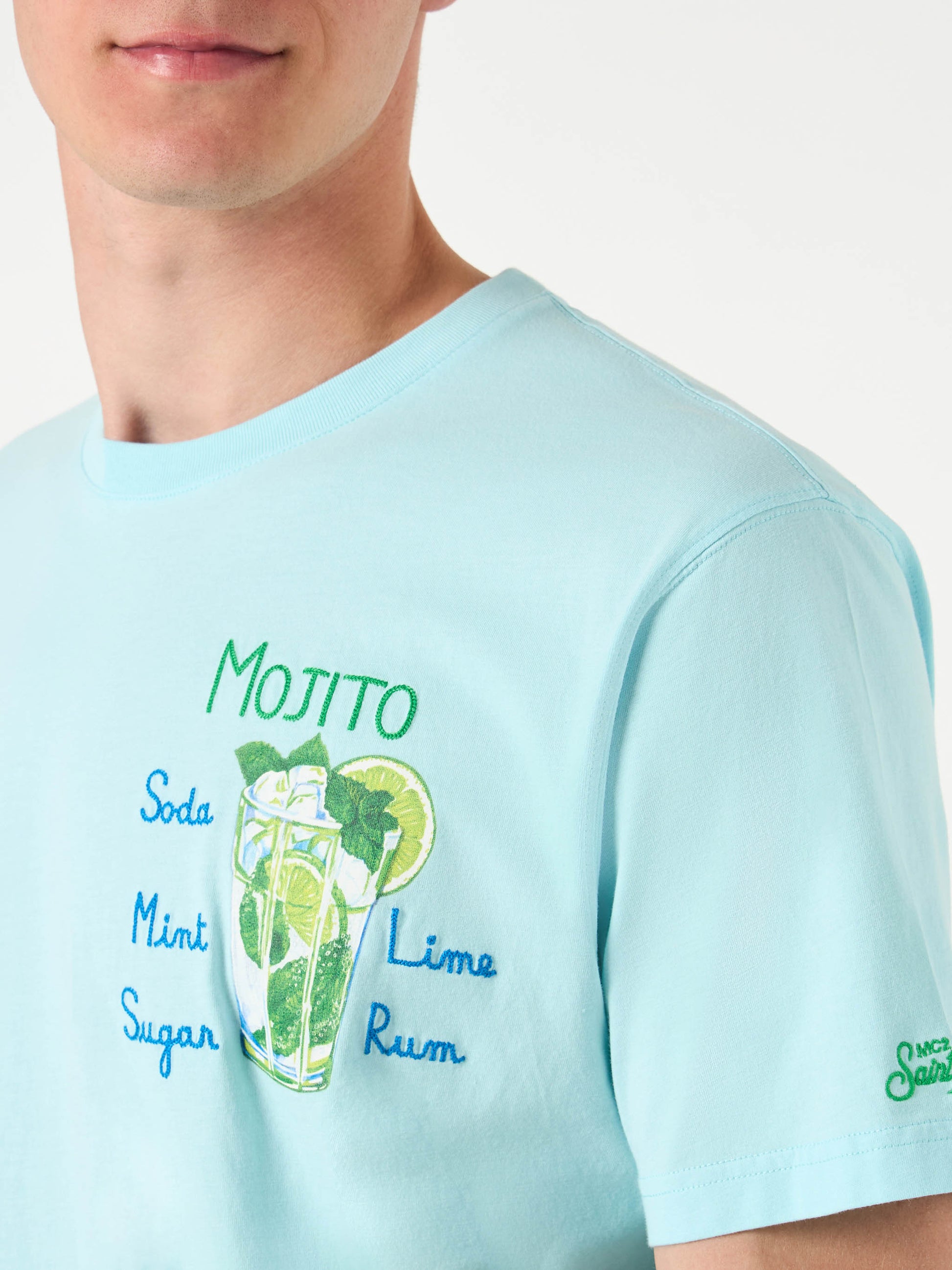 Man cotton t-shirt with Mojito embroidery - MC2 Saint Barth