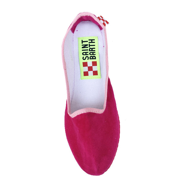 Fucsia velvet slippers friulane - MC2 Saint Barth