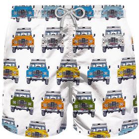 Man swim shorts safari car print