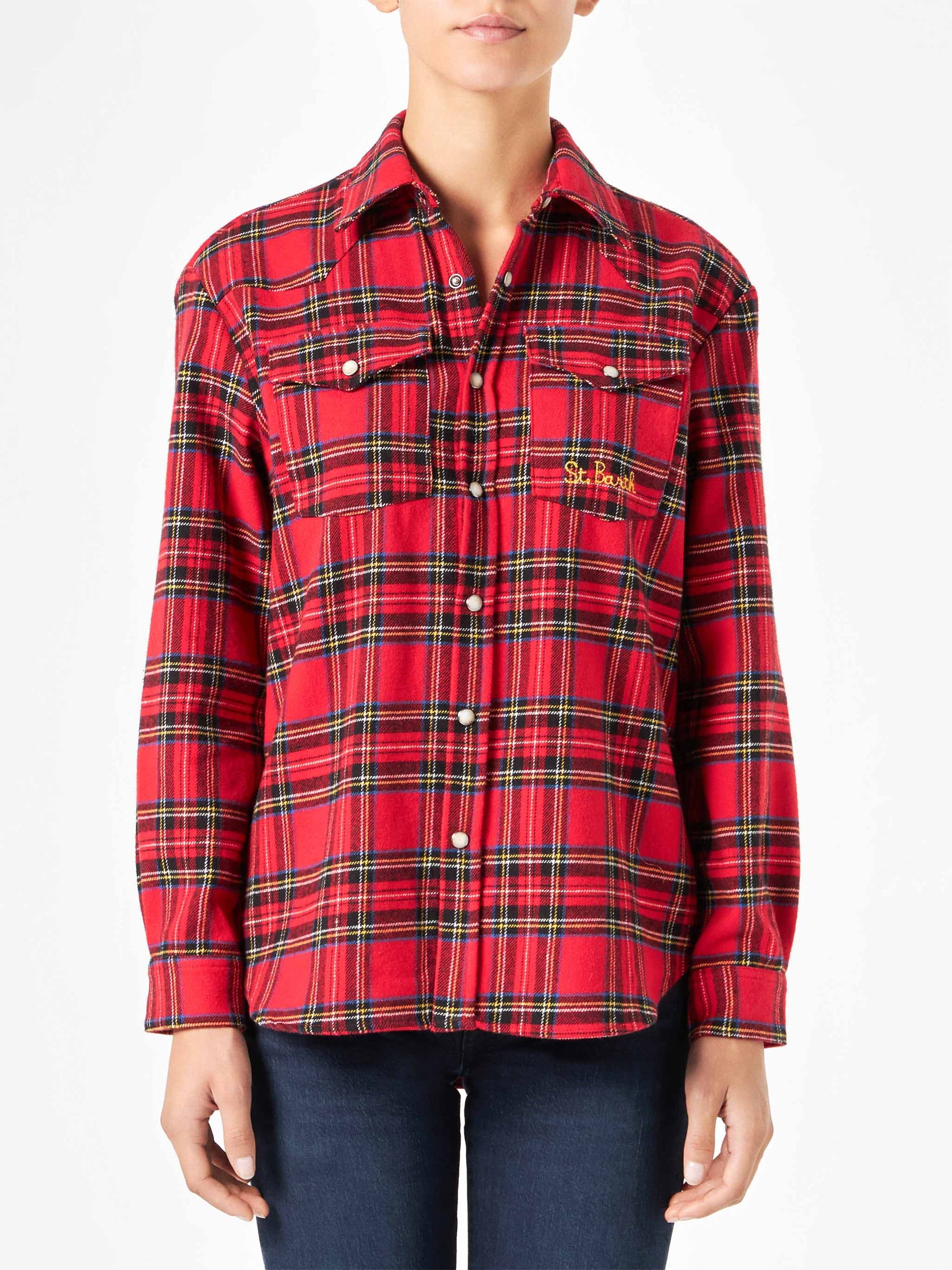 Woman long sleeves flannel shirt - MC2 Saint Barth
