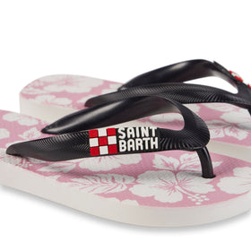 Infradito Bambina con stampa ibiscus hawaiano