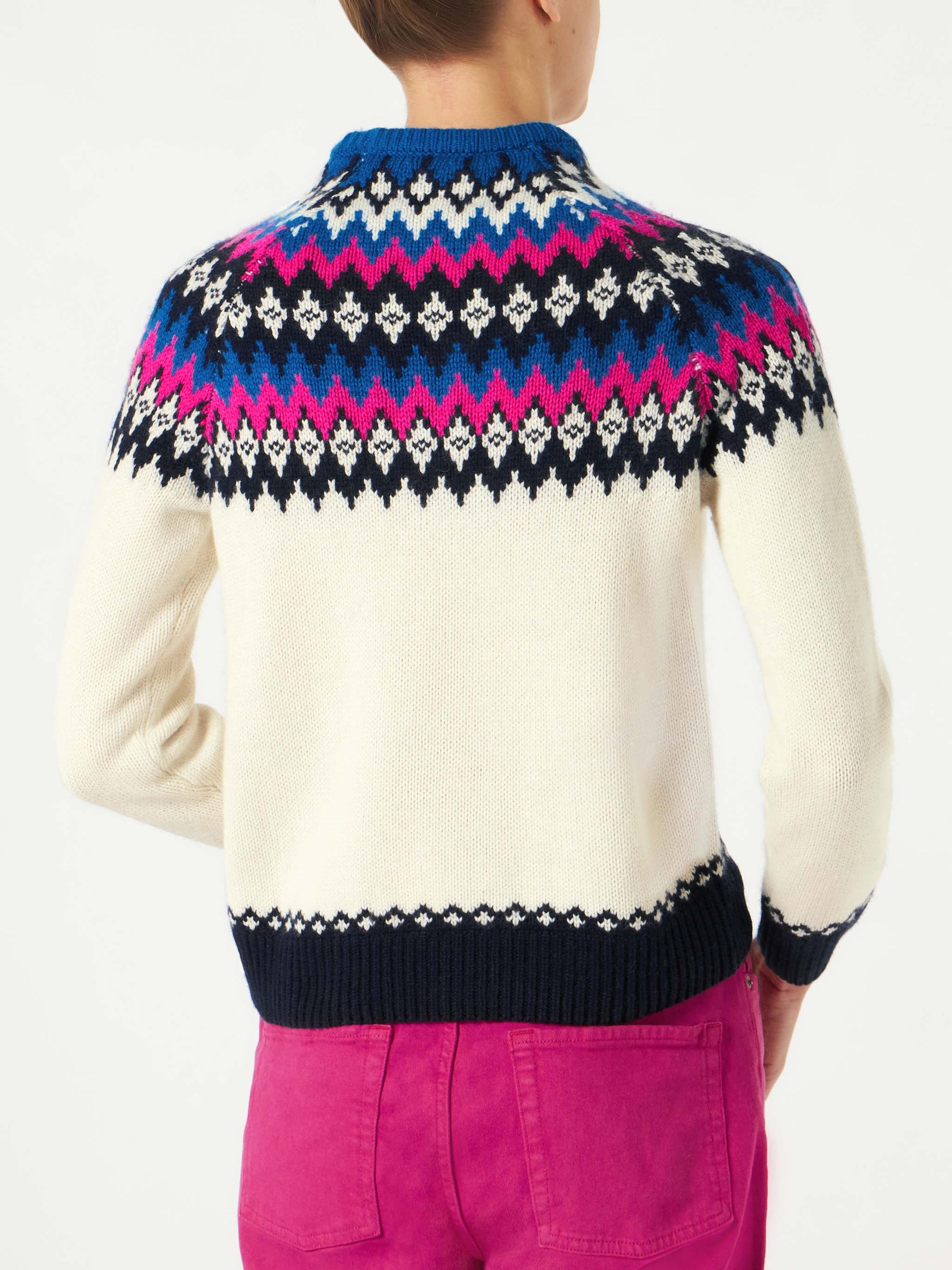 Woman crewneck nordic jacquard sweater - MC2 Saint Barth