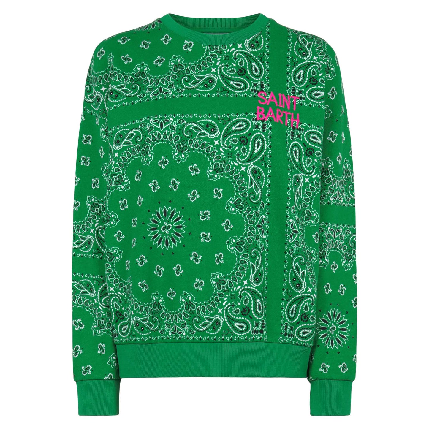 Woman cotton sweatshirt Stardust with bandanna print - MC2 Saint Barth