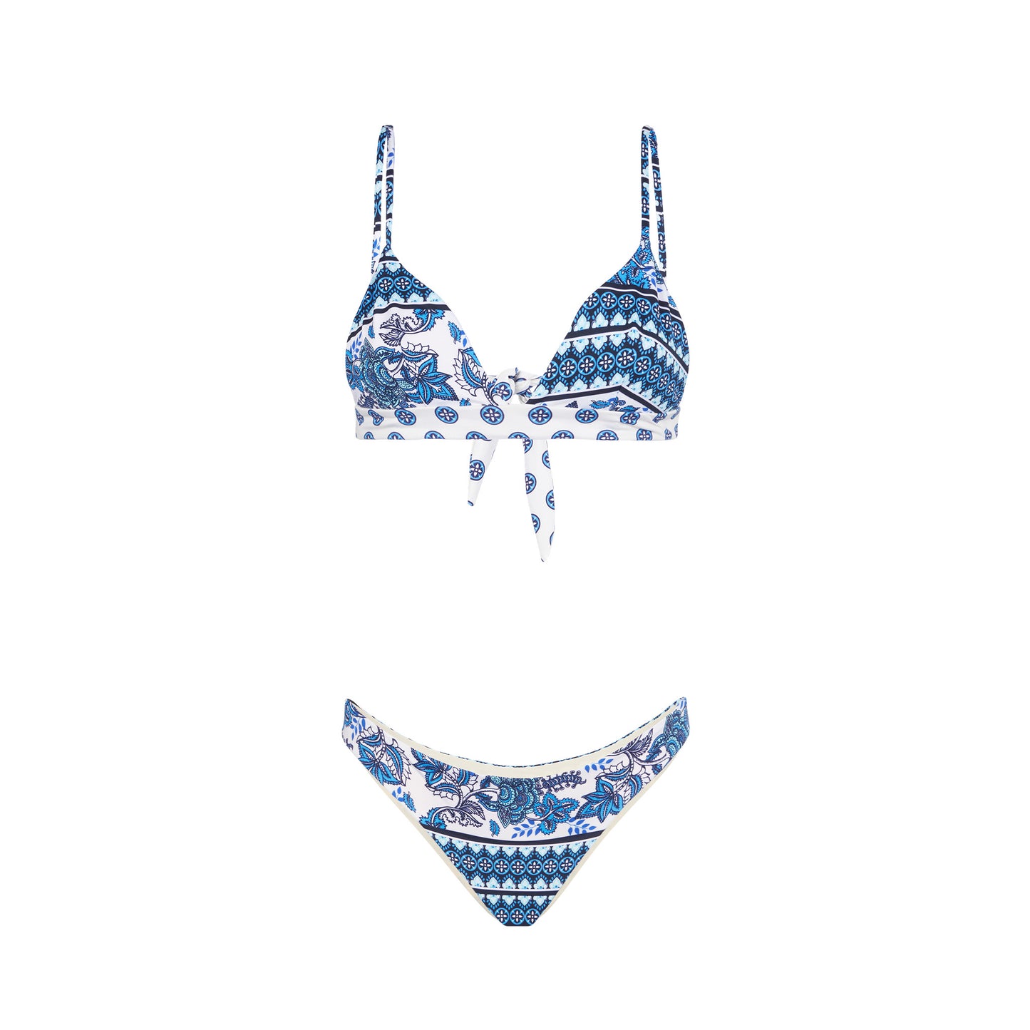 Woman triangle bikini with gipsy print