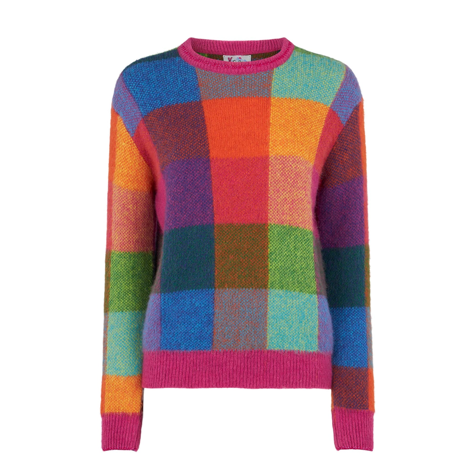 Woman brushed sweater with check pattern - MC2 Saint Barth