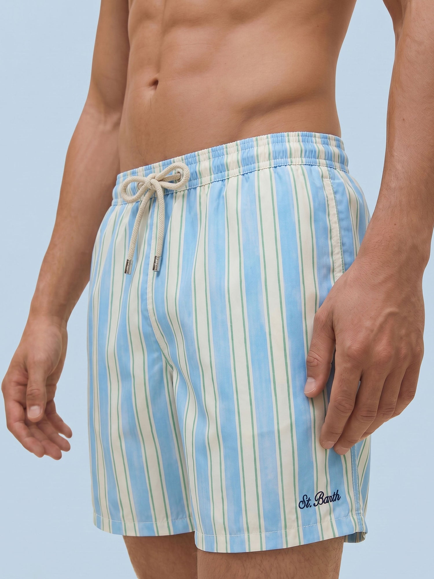 Men Stripes Swim Shorts