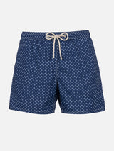 Boy lightweight fabric swim-shorts Jean Lighting with polka dots print