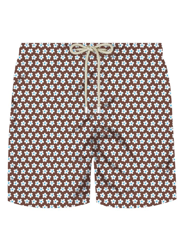 Comfort Light stretch swim shorts with tie print