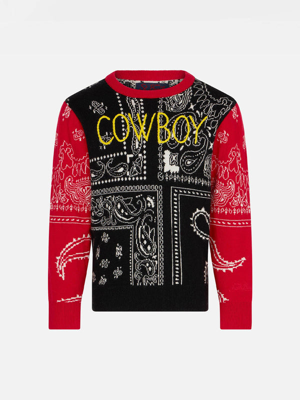 Bandana-Pullover für Jungen mit Cowboy-Stickerei