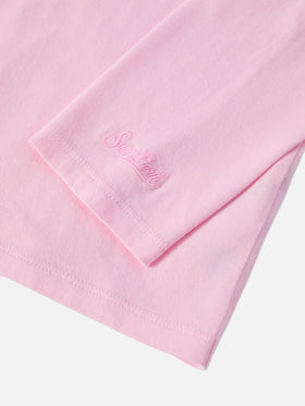 Penny long-sleeve cotton T-shirt in pink with Snoopy print and rhinestone appliqué | PEANUTS SPECIAL EDITION