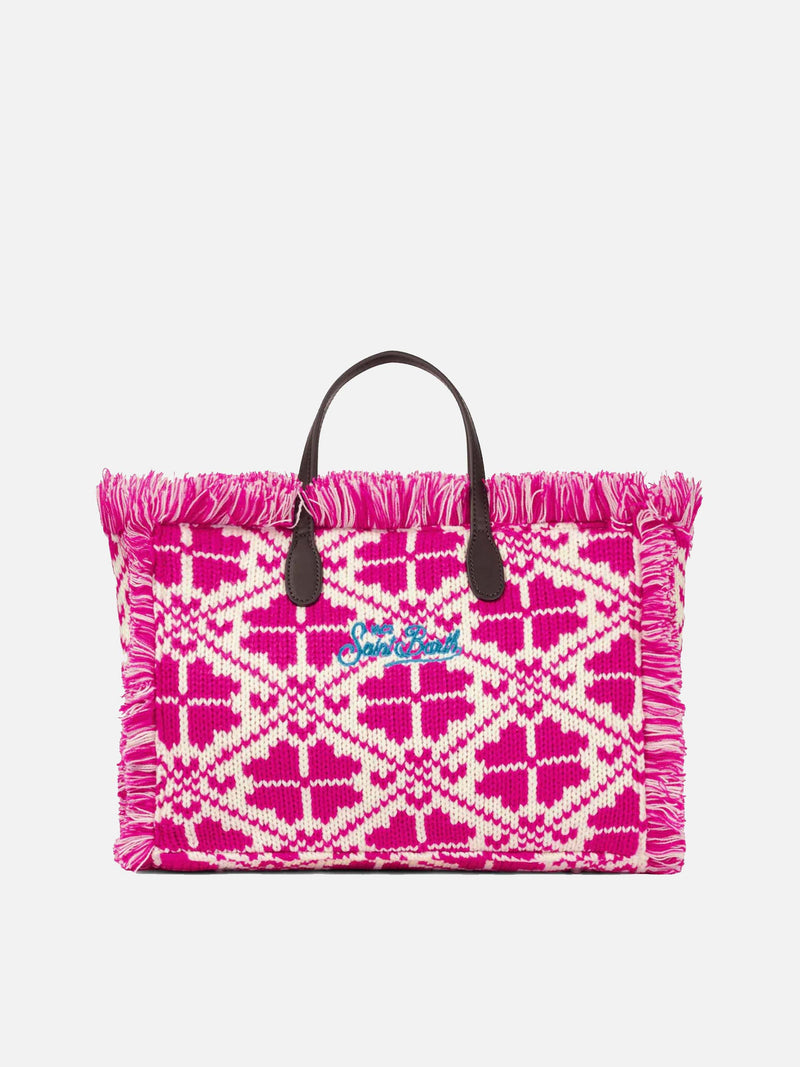 Borsa Colette in lana con motivo fair isle