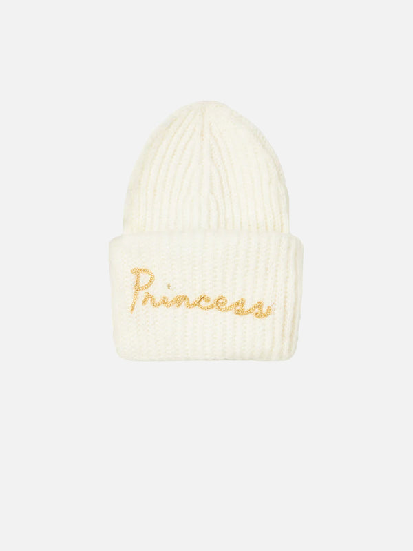 Girl brushed and ultra soft beanie with Princess embroidery