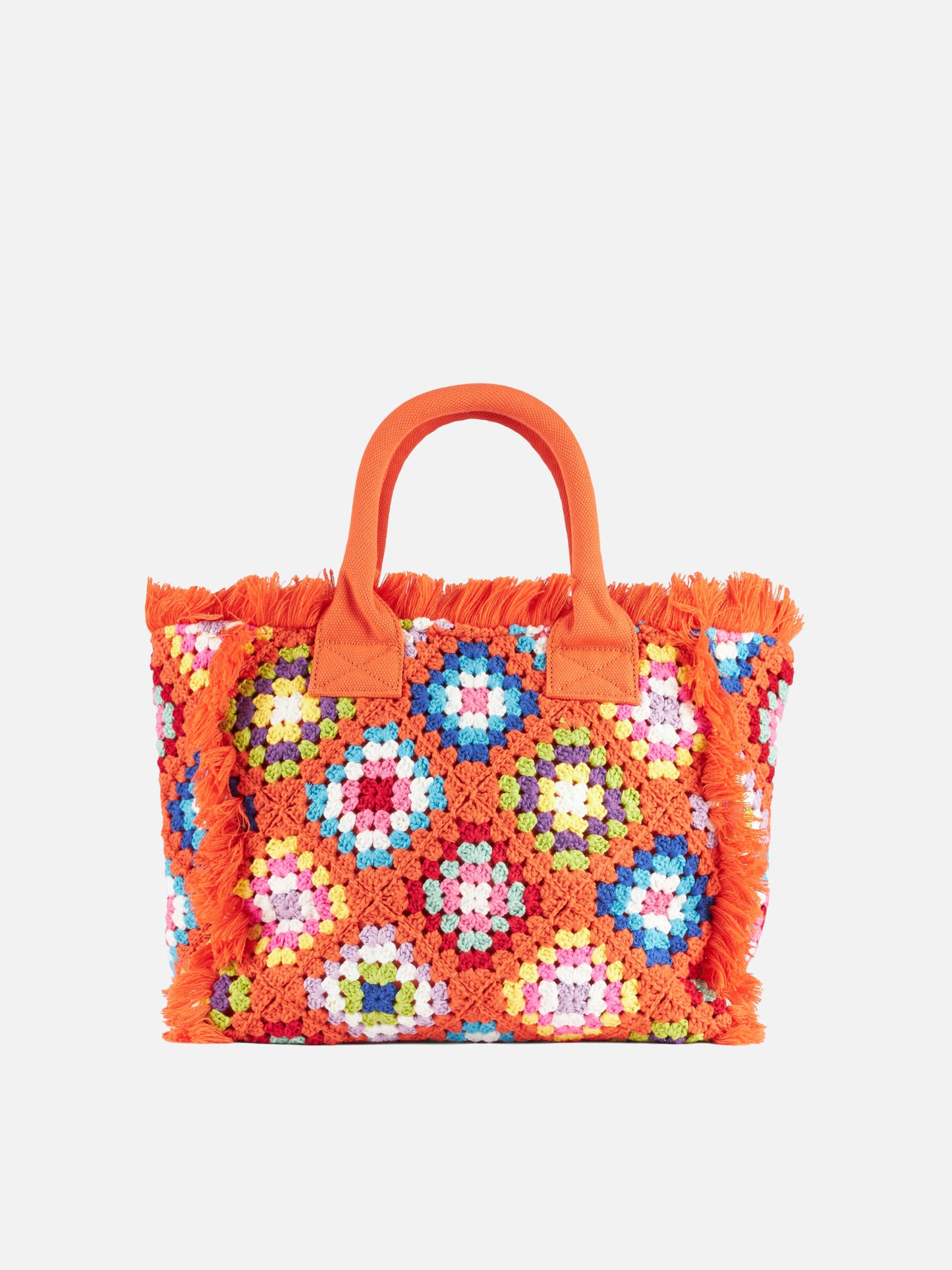 Colette crochet shoulder bag with orange tiles pattern