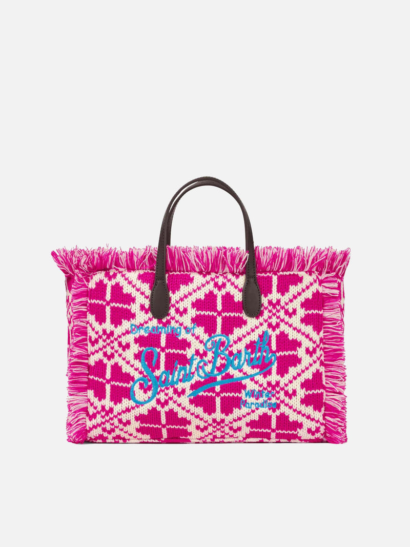 Borsa Colette in lana con motivo fair isle