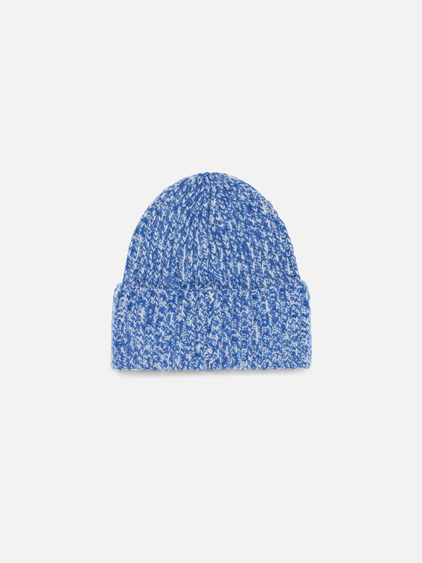 Berretto da bambino bianco e bluette mouliné con ricamo Saint Barth