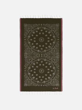 Fouta in morbido jacquard con bordo a onde