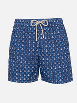 Man lightweight fabric swim-shorts Lighting Micro Fantasy with anchor print